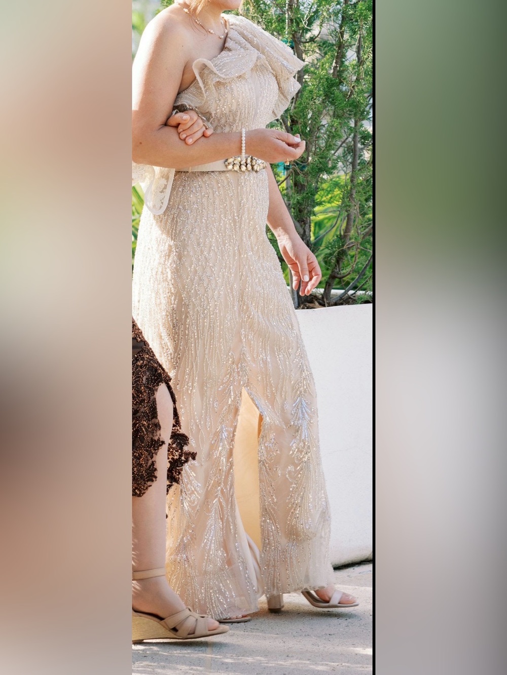 Elegant Beaded Ivory Wedding Dress